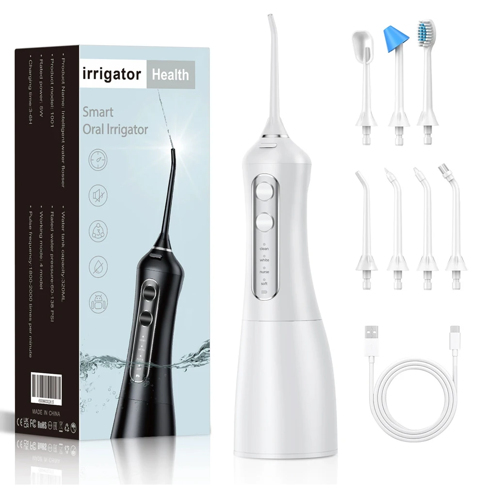 Oral Irrigator USB Rechargeable Water Flosser Portable Dental Water Jet 300ML Water Tank Waterproof Teeth Cleaner Oral Care 2026
Oral Irrigator USB Rechargeable Water Flosser Portable Dental Water Jet 300ML Water Tank Waterproof Teeth Cleaner Oral Care 2026