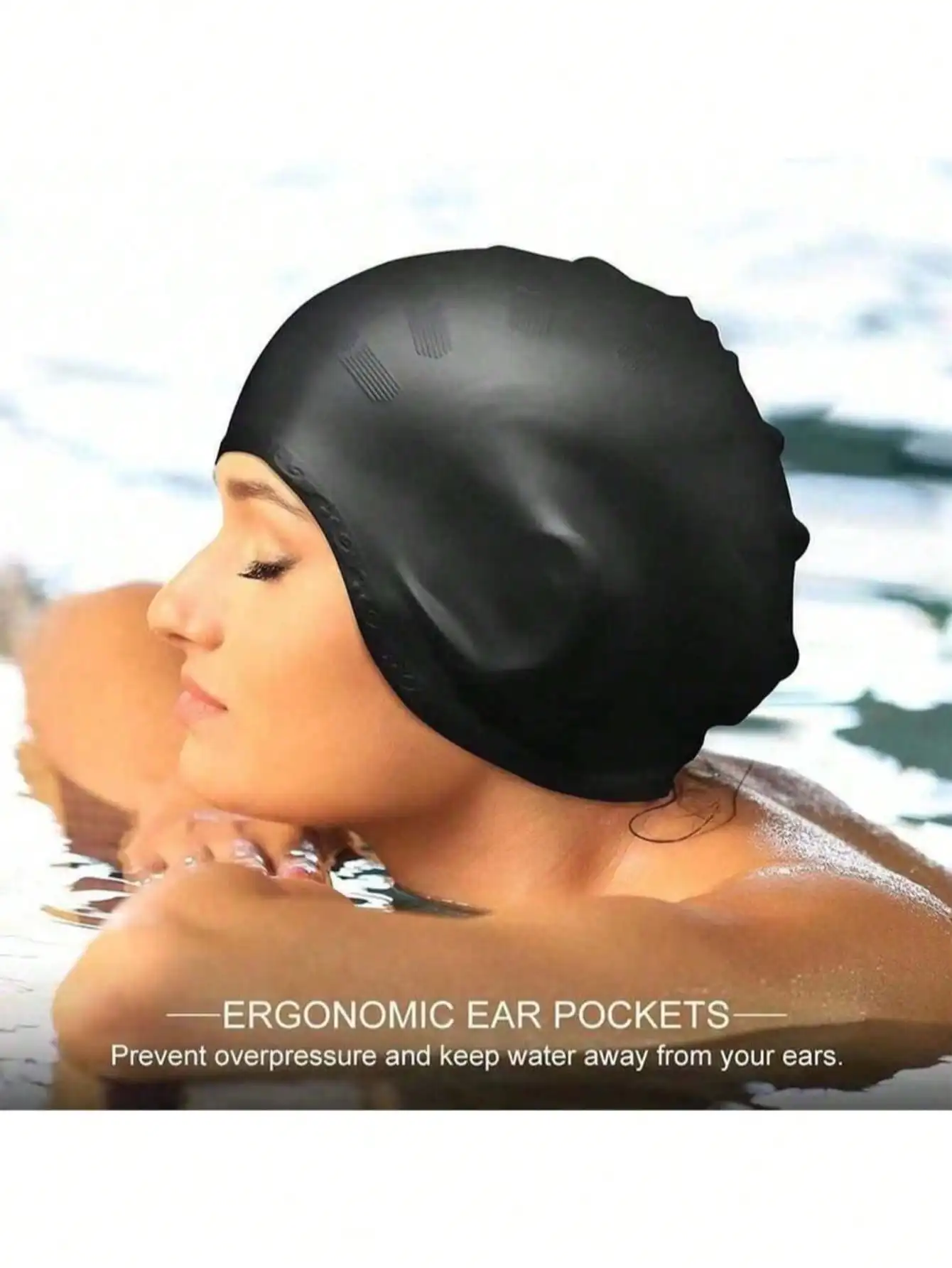 Silicone Ear Protection Swimming Cap, Adult Unisex Elastic Comfortable Non-Tight Swimming Cap, Long Hair Swimming Cap, Plus Size Silicone Swimming Cap, Plus Size Comfortable Silicone Swimming Cap Suitable For Long Hair Women
Silicone Ear Protection Swimming Cap, Adult Unisex Elastic Comfortable Non-Tight Swimming Cap, Long Hair Swimming Cap, Plus Size Silicone Swimming Cap, Plus Size Comfortable Silicone Swimming Cap Suitable For Long Hair Women