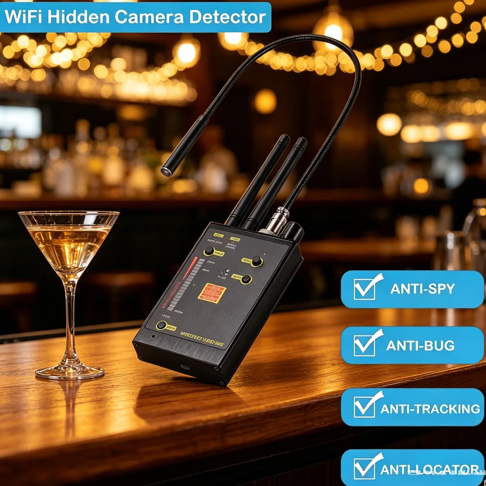 RF Detector Hidden Camera Finder Anti-Spy Hacker Tools Gadgets Detector Cell Phone Bugs Wireless Listening Device GPS Tracker
RF Detector Hidden Camera Finder Anti-Spy Hacker Tools Gadgets Detector Cell Phone Bugs Wireless Listening Device GPS Tracker