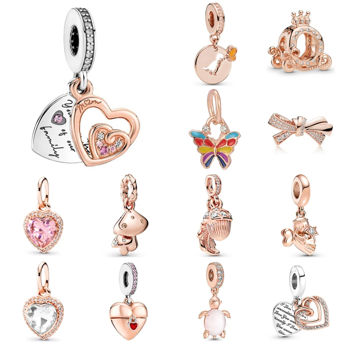 2024 Rose Gold Plated Heart Pendants Diamond Charm Beads For For Women DIY Bracelet Necklace Jewelry Accessories Festival Gifts
2024 Rose Gold Plated Heart Pendants Diamond Charm Beads For For Women DIY Bracelet Necklace Jewelry Accessories Festival Gifts