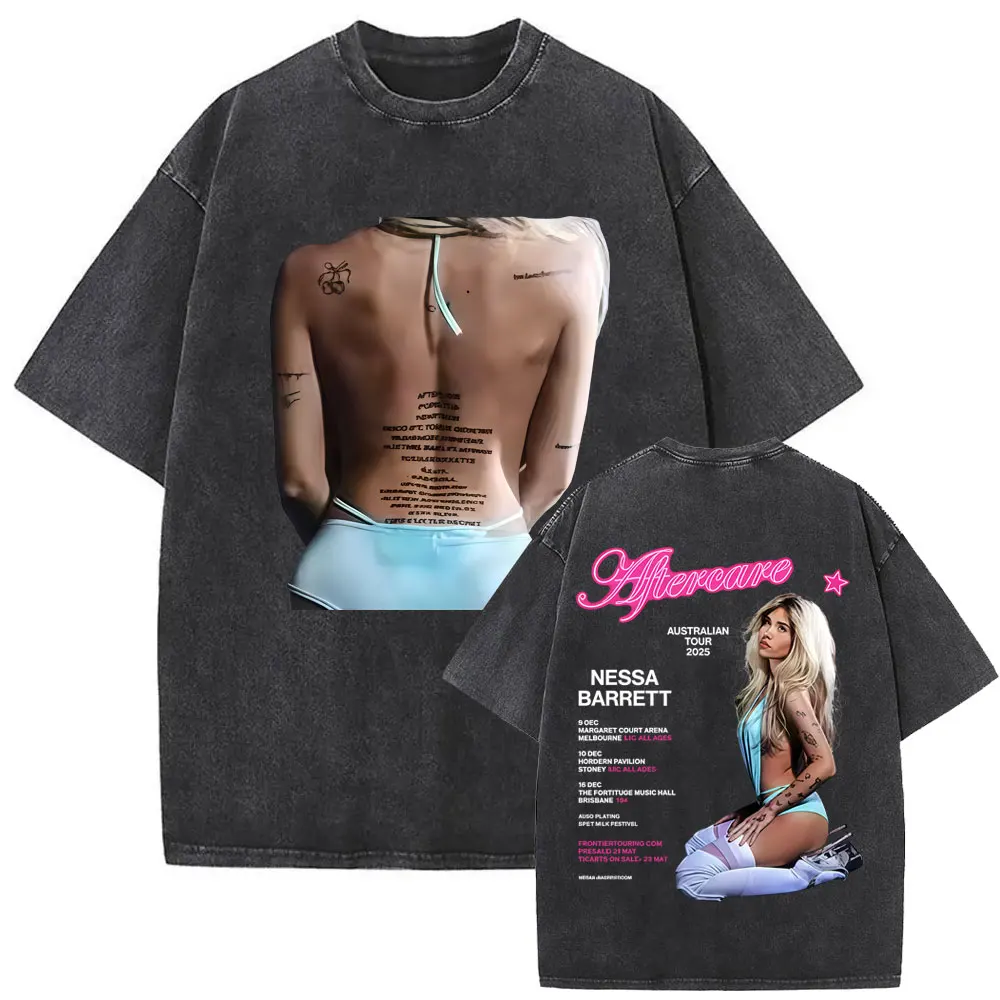 Washed Vintage Nessa Barrett Aftercare Tour 2025 T-shirt Men Women Clothing Fashion Pop Punk T Shirts Casual O-collar T-shirts
Washed Vintage Nessa Barrett Aftercare Tour 2025 T-shirt Men Women Clothing Fashion Pop Punk T Shirts Casual O-collar T-shirts
