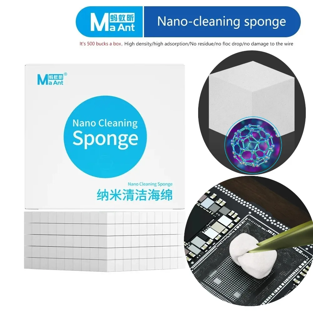 MaAnt MY-065 500pcs High Density Cleaning Sponge Chip Tin Planting Tweezer For Motherboard Screen IC Chip Solder Repair Tool set
MaAnt MY-065 500pcs High Density Cleaning Sponge Chip Tin Planting Tweezer For Motherboard Screen IC Chip Solder Repair Tool set