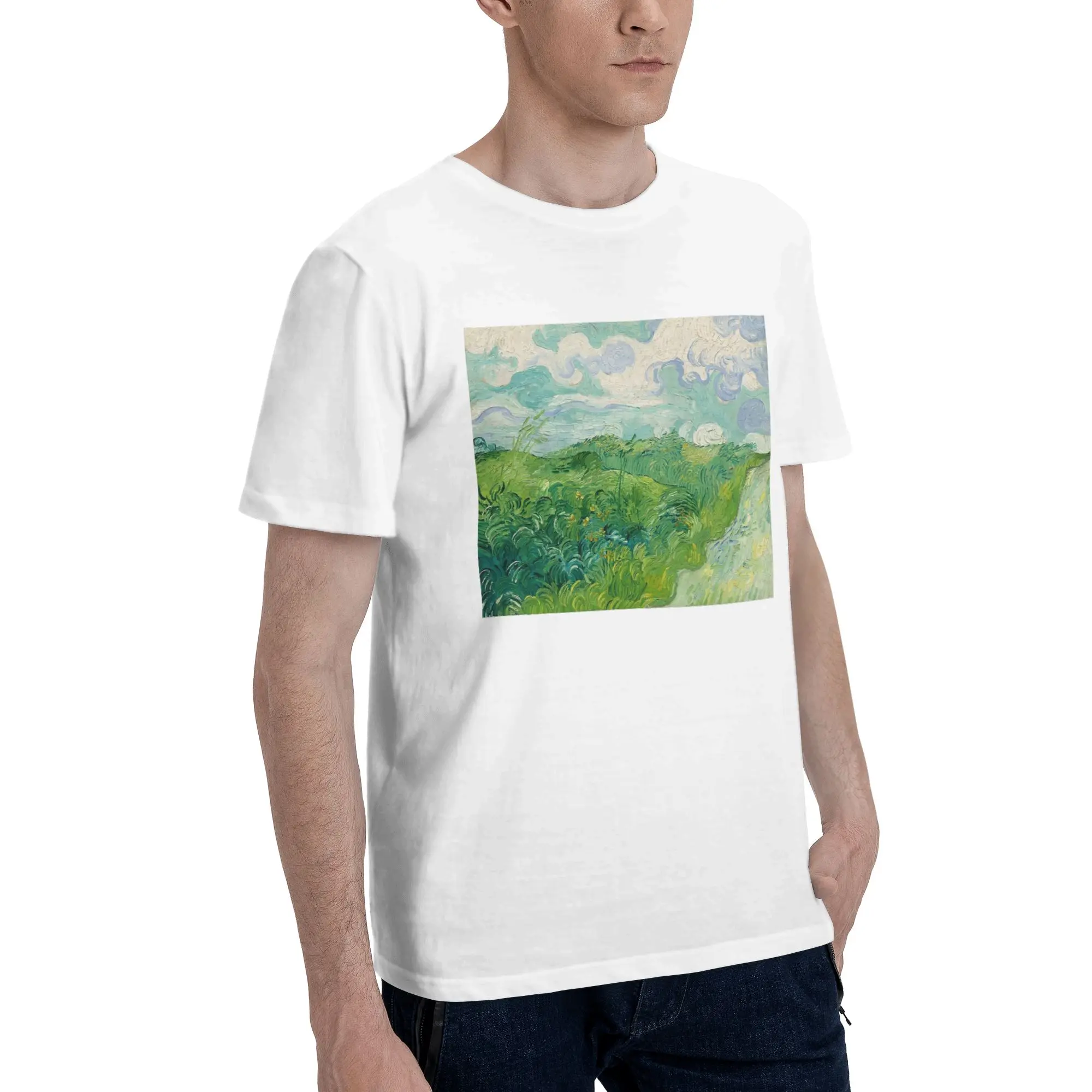 Green Wheat Fields, Auvers, Vincent van Gogh Men T-Shirt Oversized T Shirts Men's Round Neck Cotton Tees Short Summer Male
Green Wheat Fields, Auvers, Vincent van Gogh Men T-Shirt Oversized T Shirts Men's Round Neck Cotton Tees Short Summer Male