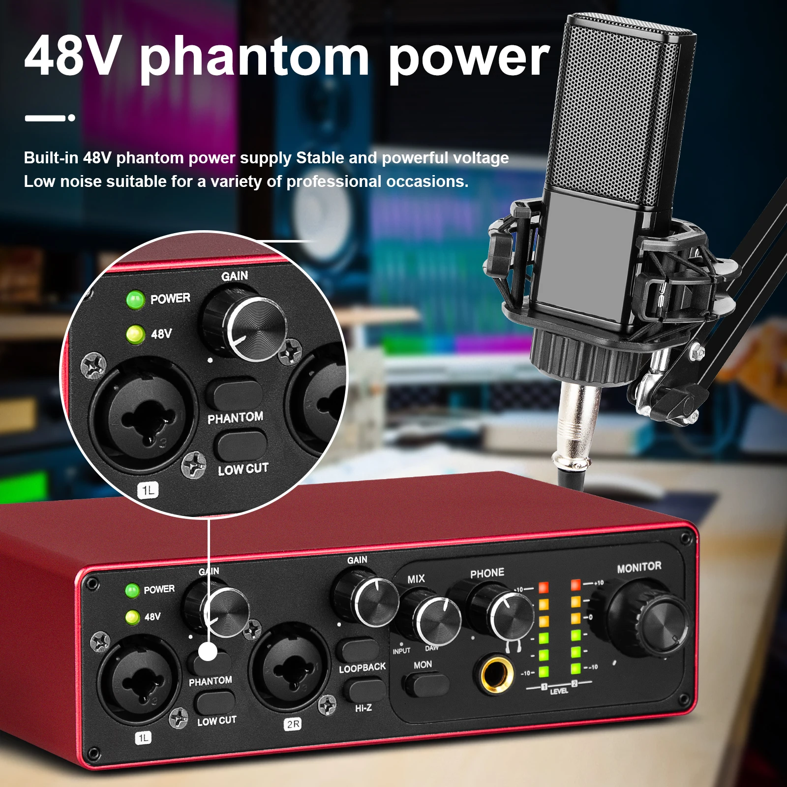 MB22 Студийный аудиоинтерфейс, 2 канала, входы XLR, цифровой портативный микрофон 48 В, звуковая карта для ПК, студийная запись, 2026 горячая распродажа
MB22 Студийный аудиоинтерфейс, 2 канала, входы XLR, цифровой портативный микрофон 48 В, звуковая карта для ПК, студийная запись, 2026 горячая распродажа