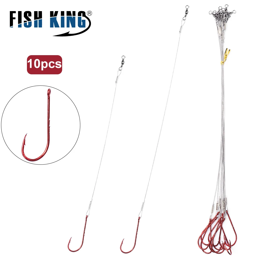 FISH KING 16/23cm Anti Bite Steel Wire Leader Leashes For Fishing 5-20KG With Baitholder Hook Swivel Fishing Line Pike Bass
FISH KING 16/23cm Anti Bite Steel Wire Leader Leashes For Fishing 5-20KG With Baitholder Hook Swivel Fishing Line Pike Bass