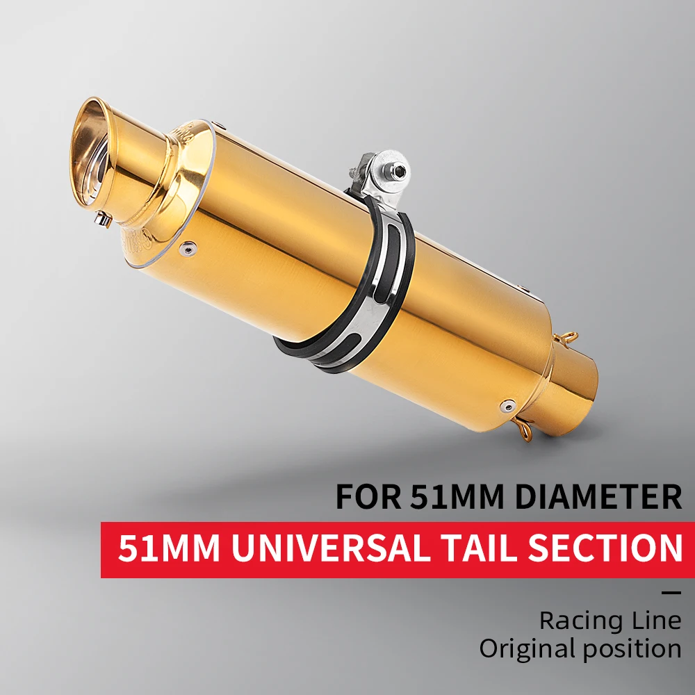 Universal Gold Motorcycle 51mm Exhaust Muffler with DB Killer for R1 R6 R3 Z1000 Z900 GSR600 FZ6N
Universal Gold Motorcycle 51mm Exhaust Muffler with DB Killer for R1 R6 R3 Z1000 Z900 GSR600 FZ6N