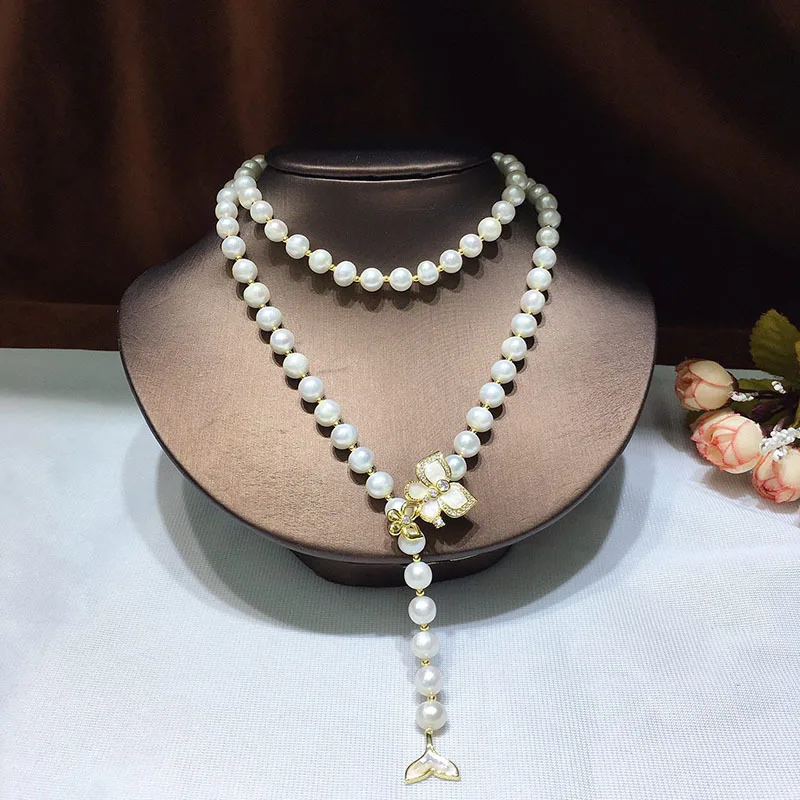 Vintage Freshwater Pearl Necklace for Women, White Versatile Korean Style Jewelry, Multi-Way Sweater Chain, Adjustable Design
Vintage Freshwater Pearl Necklace for Women, White Versatile Korean Style Jewelry, Multi-Way Sweater Chain, Adjustable Design