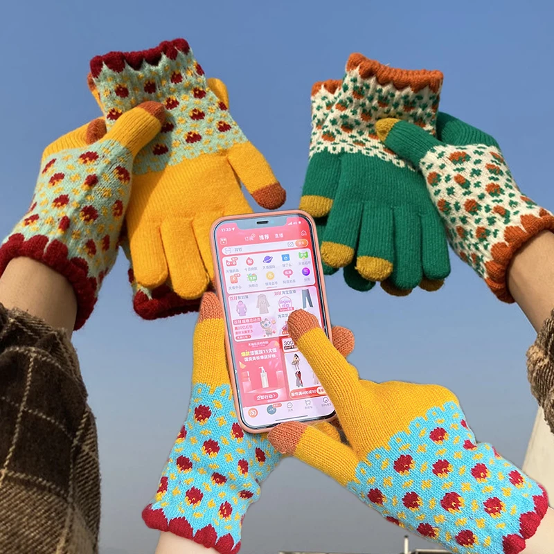 Women's Winter TouchScreen Gloves Thicken Warm Stretch Knitted Mittens Imitation Wool Full Finger Couples Outdoor Skiing Gloves
Women's Winter TouchScreen Gloves Thicken Warm Stretch Knitted Mittens Imitation Wool Full Finger Couples Outdoor Skiing Gloves