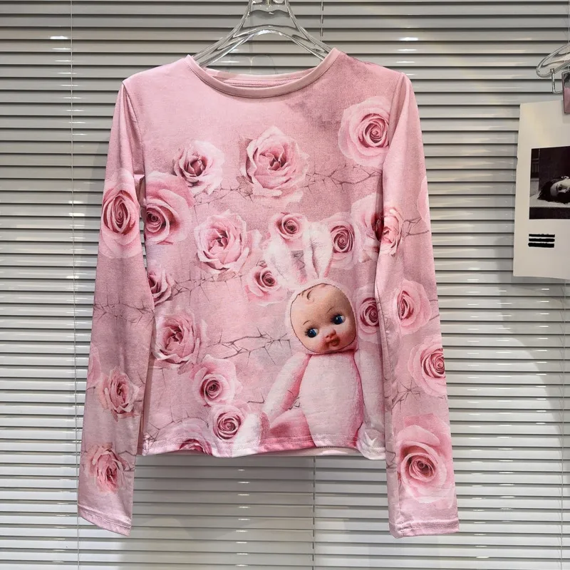 BORVEMAYS Rose Infant Printing Pattern Slim T-shirt Summer New O Neck Long Sleeve Fashion Trend Tops 2024 WZ9125
BORVEMAYS Rose Infant Printing Pattern Slim T-shirt Summer New O Neck Long Sleeve Fashion Trend Tops 2024 WZ9125