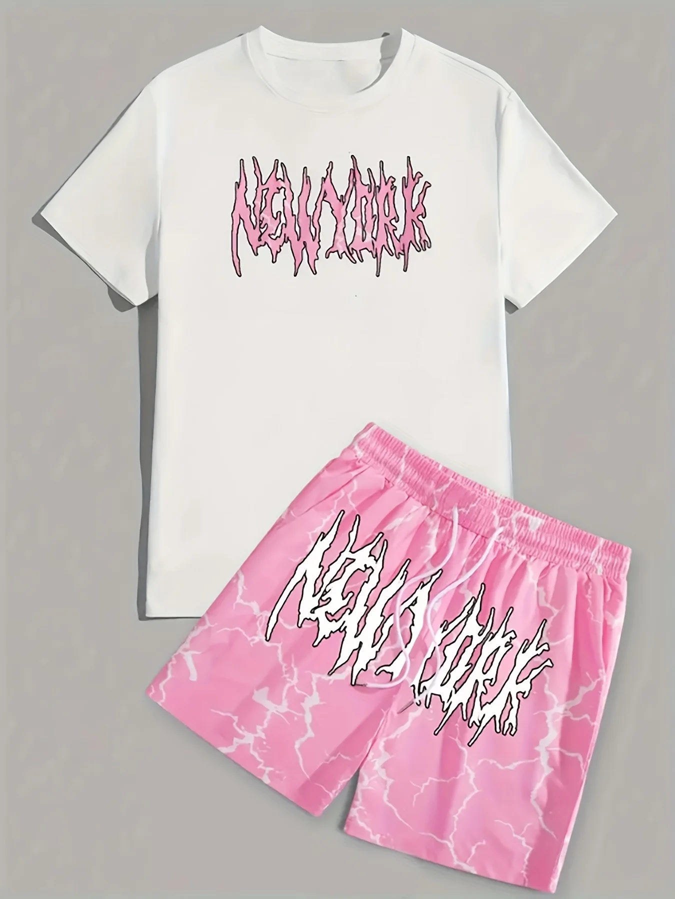 2026 New Arrival White-Pink NEWYORK Graffiti & Lightning Graphic Casual men's suit Y2K quick drying sports fitness T-shirt
2026 New Arrival White-Pink NEWYORK Graffiti & Lightning Graphic Casual men's suit Y2K quick drying sports fitness T-shirt