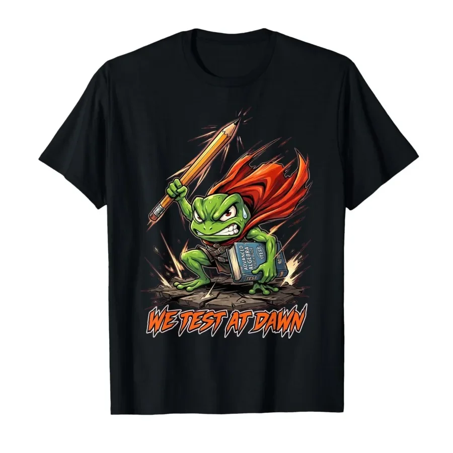 Teacher Frog We Test At Dawn Test Day Coordinator Final Exam T-shirt For Men Women 100% Cotton T Shirts Short Sleeve Tops 0420-1
Teacher Frog We Test At Dawn Test Day Coordinator Final Exam T-shirt For Men Women 100% Cotton T Shirts Short Sleeve Tops 0420-1