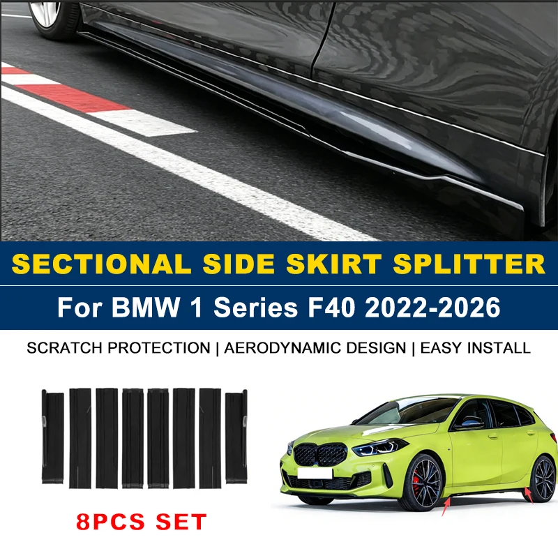 2m Sectional Side Skirt Extension Lips Side Spoiler, Car Exterior Modified Upgrade Kit For BMW 1 Series F40 2022-2026 2023 2024
2m Sectional Side Skirt Extension Lips Side Spoiler, Car Exterior Modified Upgrade Kit For BMW 1 Series F40 2022-2026 2023 2024