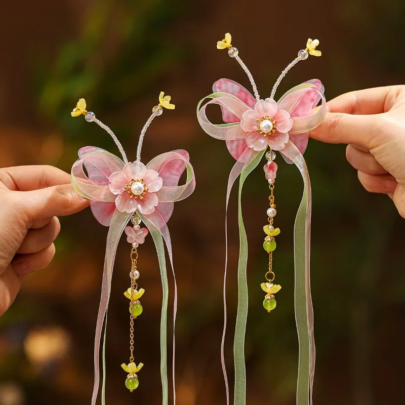 New Chinese Style Butterfly Hair Clip – Pink Flower & Tassel Design for Kids, Cute Hanfu Accessories Photo Shoots & Performances
New Chinese Style Butterfly Hair Clip – Pink Flower & Tassel Design for Kids, Cute Hanfu Accessories Photo Shoots & Performances