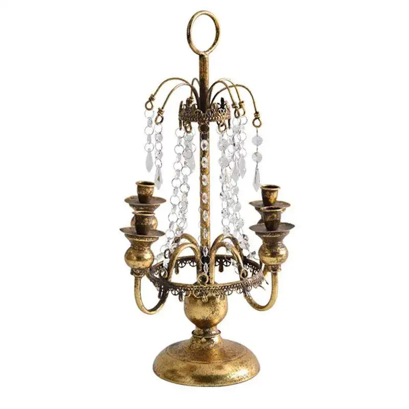 French light luxury old wrought iron crystal candle holder crystal candle holder retro gold country decoration wedding ornament
French light luxury old wrought iron crystal candle holder crystal candle holder retro gold country decoration wedding ornament