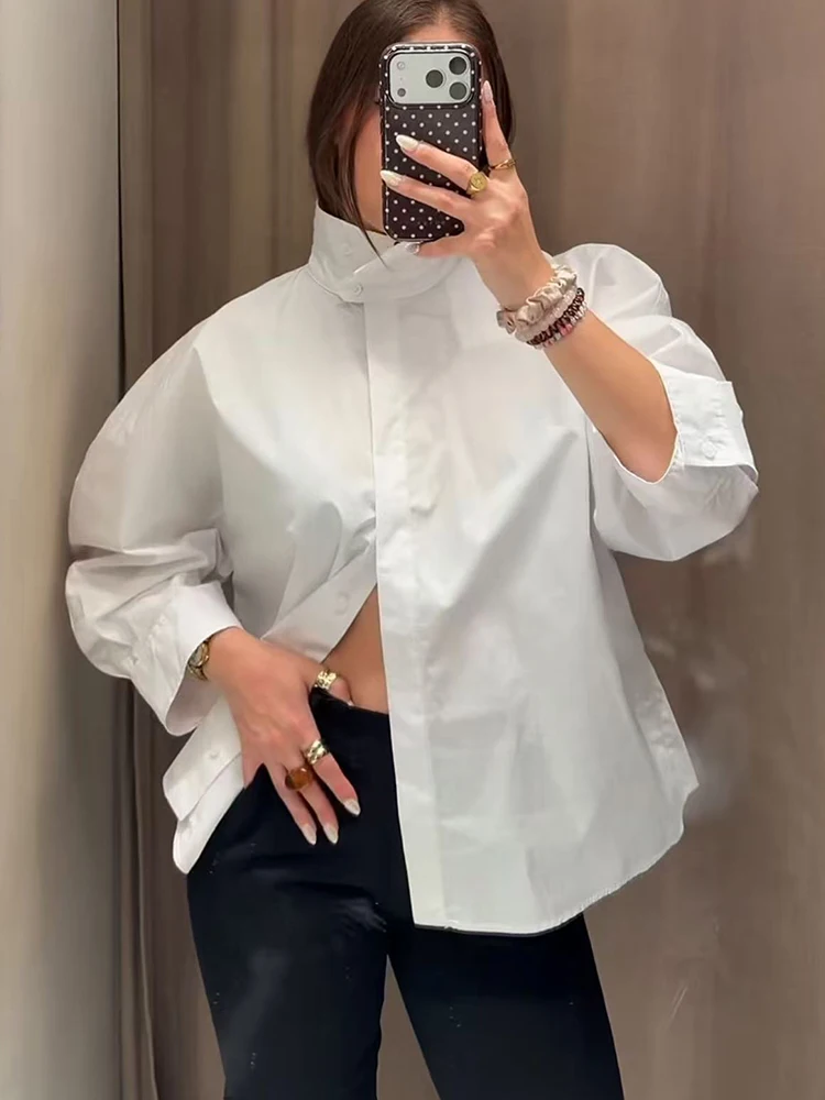 Women's Casual High Neck Blouse Chic Puff Balloon Sleeve Loose Fit Top 2026 New Lady Commuting Clothes Fashion Elegant Outfit
Women's Casual High Neck Blouse Chic Puff Balloon Sleeve Loose Fit Top 2026 New Lady Commuting Clothes Fashion Elegant Outfit