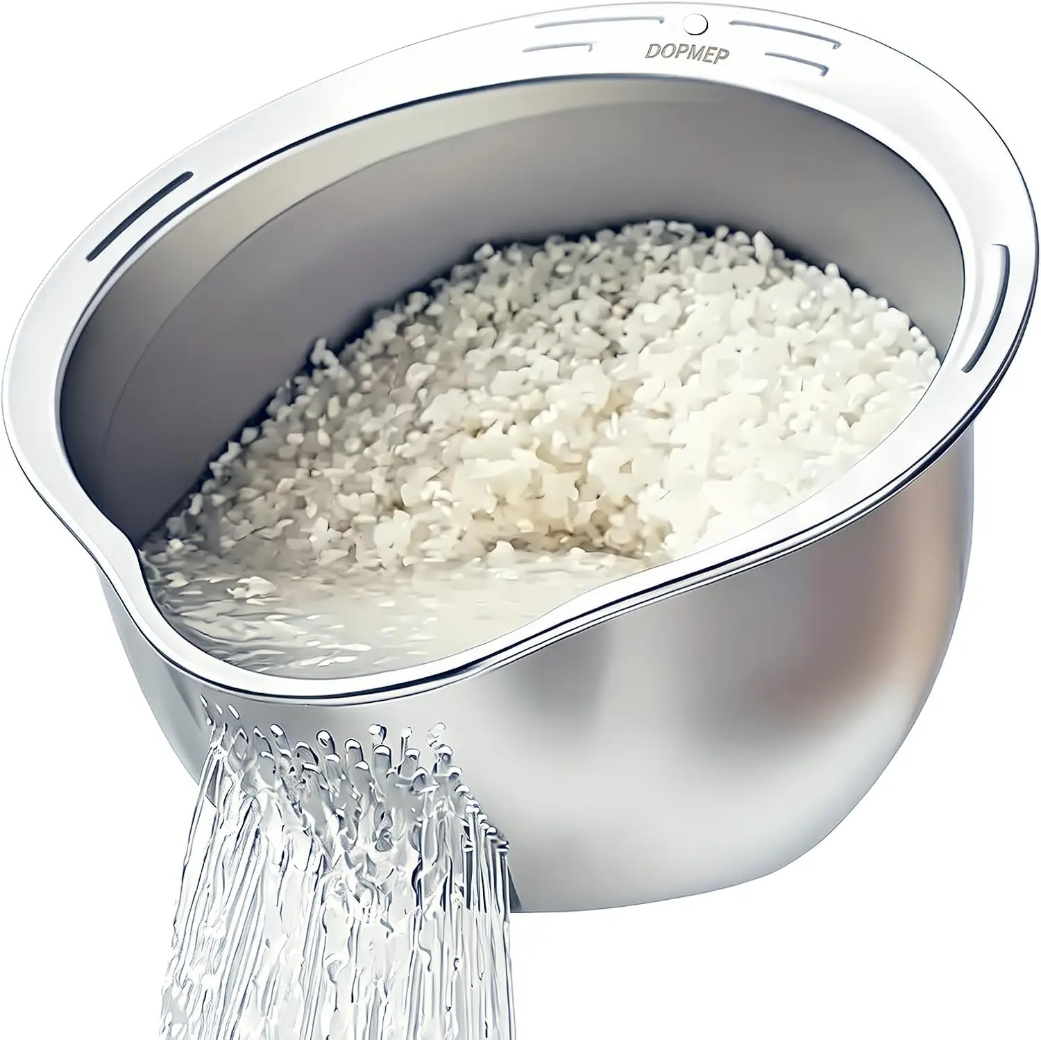 Rice Washer Strainer Bowl, Stainless Steel Colander with Side Drainers - Ideal for Soaking, Washing, Cleaning, and Rinsing Rice, Fruits, Vegetables & Beans, Versatile Kitchen Tool
Rice Washer Strainer Bowl, Stainless Steel Colander with Side Drainers - Ideal for Soaking, Washing, Cleaning, and Rinsing Rice, Fruits, Vegetables & Beans, Versatile Kitchen Tool