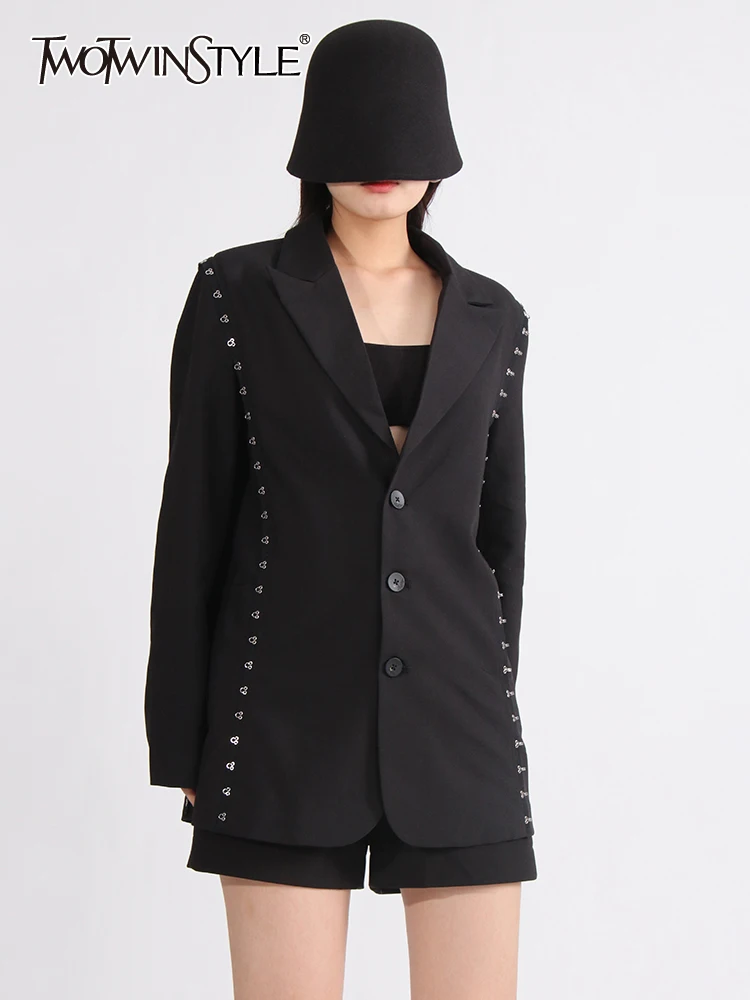 TWOTWINSTYLE Minimalist Irregular Blazers For Women Notched Collar Long Sleeve Slim Autumn Blazer Female Fashion Clothing New
TWOTWINSTYLE Minimalist Irregular Blazers For Women Notched Collar Long Sleeve Slim Autumn Blazer Female Fashion Clothing New