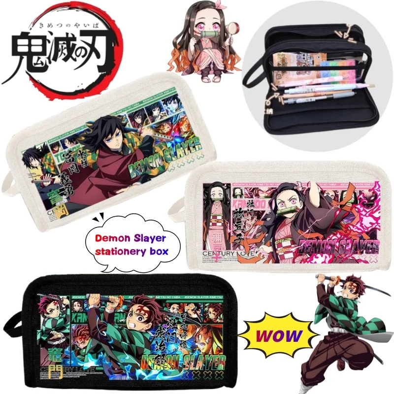 Чехол для канцелярских принадлежностей Demon Slayer Tanjiro Kamado Nezuko Akaza, высокая цветовая цена, студенческий пенал с мультяшным принтом, большой вместительности
Чехол для канцелярских принадлежностей Demon Slayer Tanjiro Kamado Nezuko Akaza, высокая цветовая цена, студенческий пенал с мультяшным принтом, большой вместительности