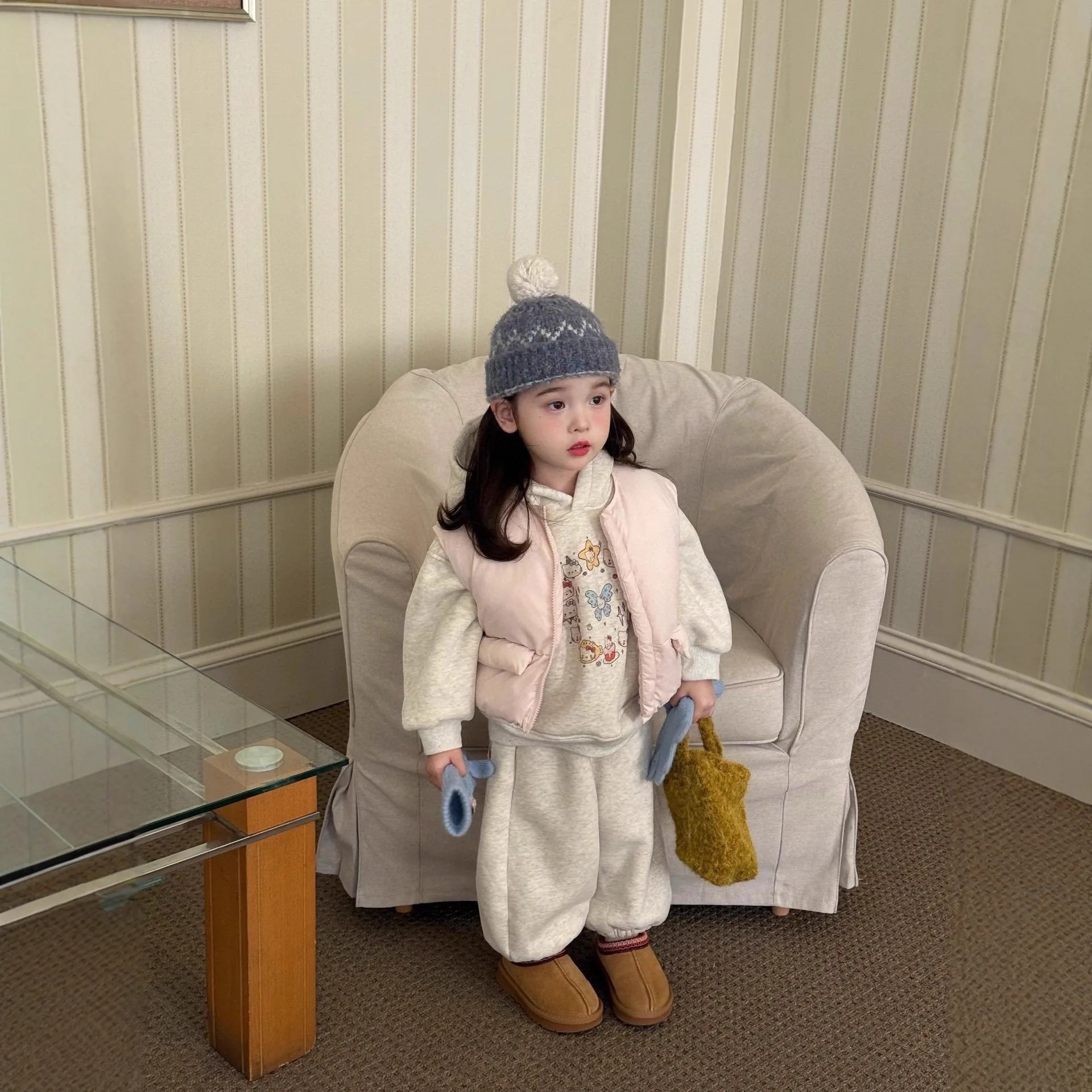 Girls Winter Thiened Fce Lined Hooded Outfit Cartoon Print Long Pants Cotton Jaet And Pants Set Cute And Sli
Girls Winter Thiened Fce Lined Hooded Outfit Cartoon Print Long Pants Cotton Jaet And Pants Set Cute And Sli