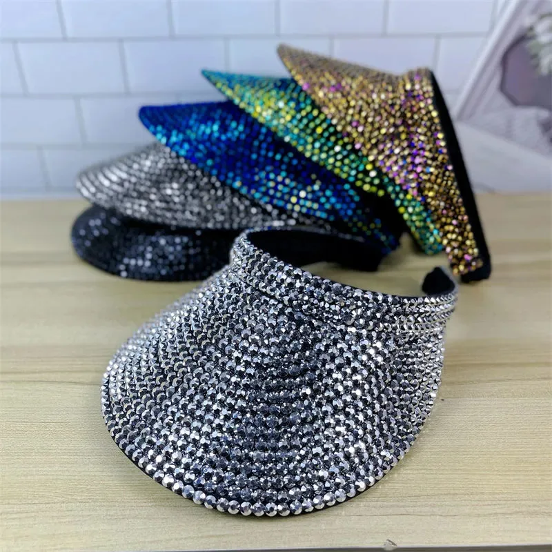 New Female spring and summer boutique rhinestones color personality shade sunscreen breathable empty top hat female 
New Female spring and summer boutique rhinestones color personality shade sunscreen breathable empty top hat female
