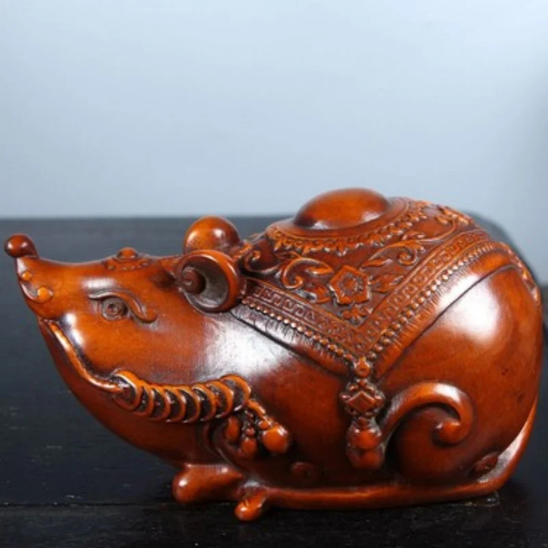 3.4" Chinese Boxwood Carving Exquisite Mouse Statue Home Decor Wooden Gift
3.4" Chinese Boxwood Carving Exquisite Mouse Statue Home Decor Wooden Gift