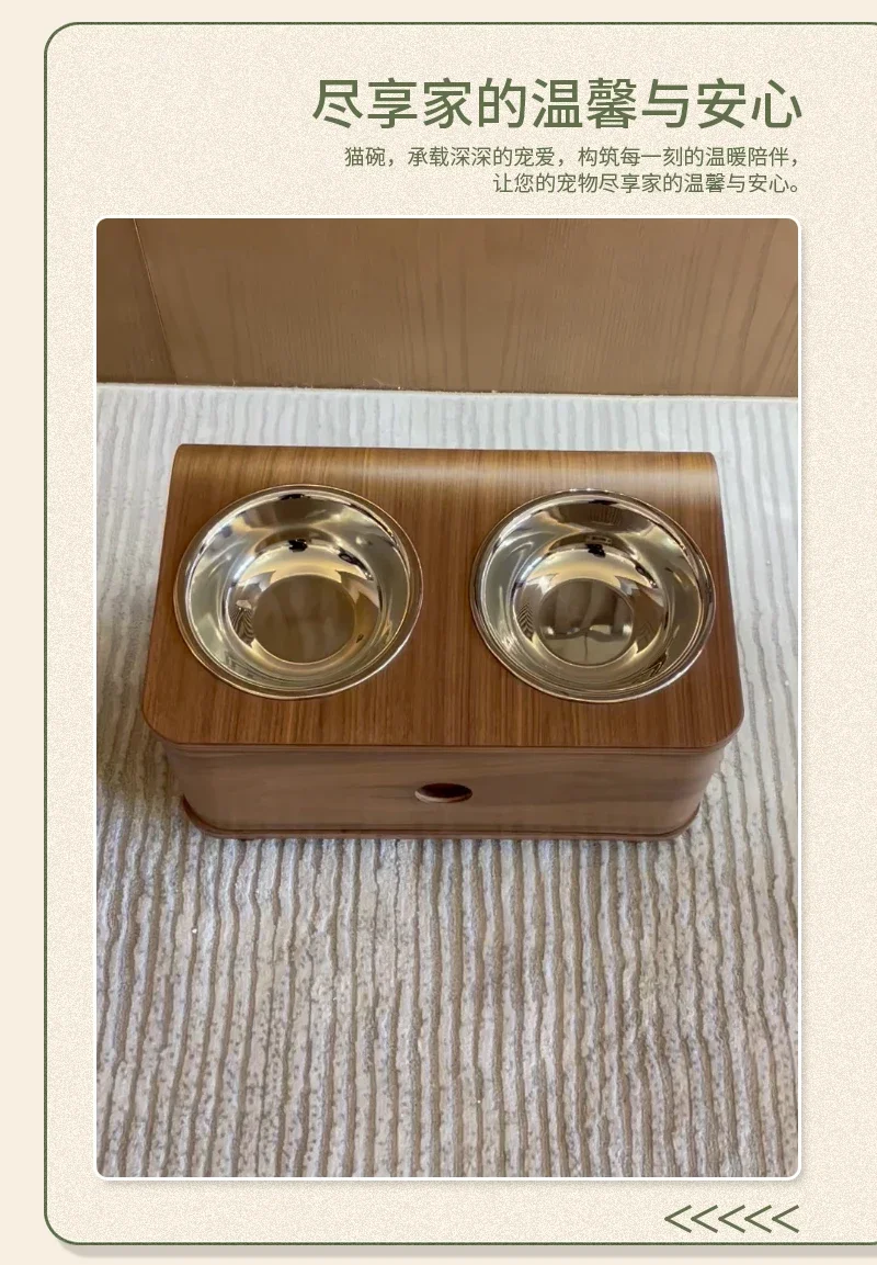 Hot sales Cat bowl Stainless steel dog bowl anti-black chin anti-knock rice basin Solid wood pet products
Hot sales Cat bowl Stainless steel dog bowl anti-black chin anti-knock rice basin Solid wood pet products