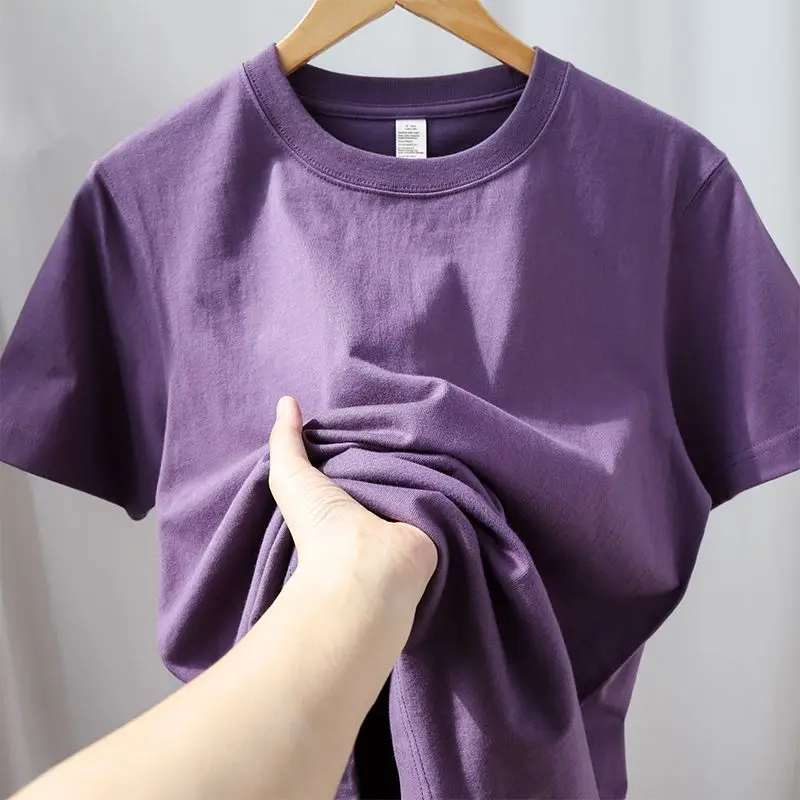 Gentle and White 200g Pure Cotton Short-sleeved T-shirt Solid Color Thick and Skin-friendly Cotton Half-sleeved Shirt Summer
Gentle and White 200g Pure Cotton Short-sleeved T-shirt Solid Color Thick and Skin-friendly Cotton Half-sleeved Shirt Summer
