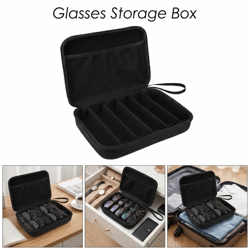 Коробка для хранения очков на 6/7 отделений, пылезащитная, с регулируемыми слотами, портативный чехол для очков, защита от падений, экономия места, органайзер для очков
Коробка для хранения очков на 6/7 отделений, пылезащитная, с регулируемыми слотами, портативный чехол для очков, защита от падений, экономия места, органайзер для очков