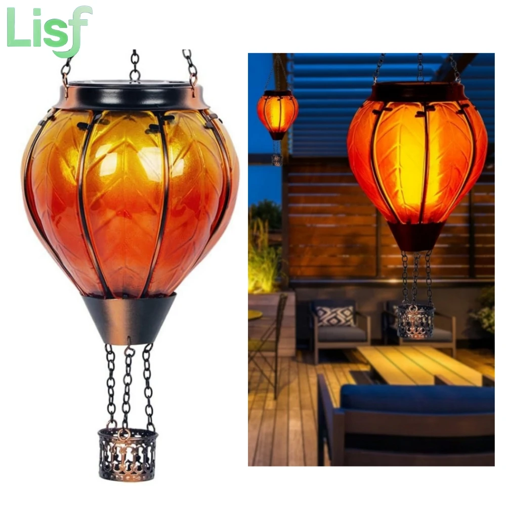 Hot Air Balloon Solar Lantern with Flickering Flame Light Outdoor Solar Hanging Lights Waterproof for Garden Yard Patio Pathway
Hot Air Balloon Solar Lantern with Flickering Flame Light Outdoor Solar Hanging Lights Waterproof for Garden Yard Patio Pathway