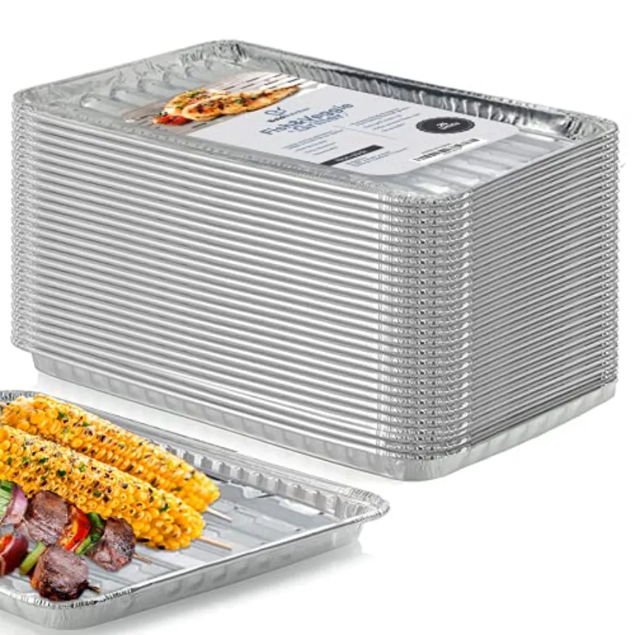 Grill Liners Disposable Aluminum 25-Pack Grill Pans for Outdoor Grill BBQ Broiler Pans Grilling Trays Grill Drip Pan Tray Liner
Grill Liners Disposable Aluminum 25-Pack Grill Pans for Outdoor Grill BBQ Broiler Pans Grilling Trays Grill Drip Pan Tray Liner