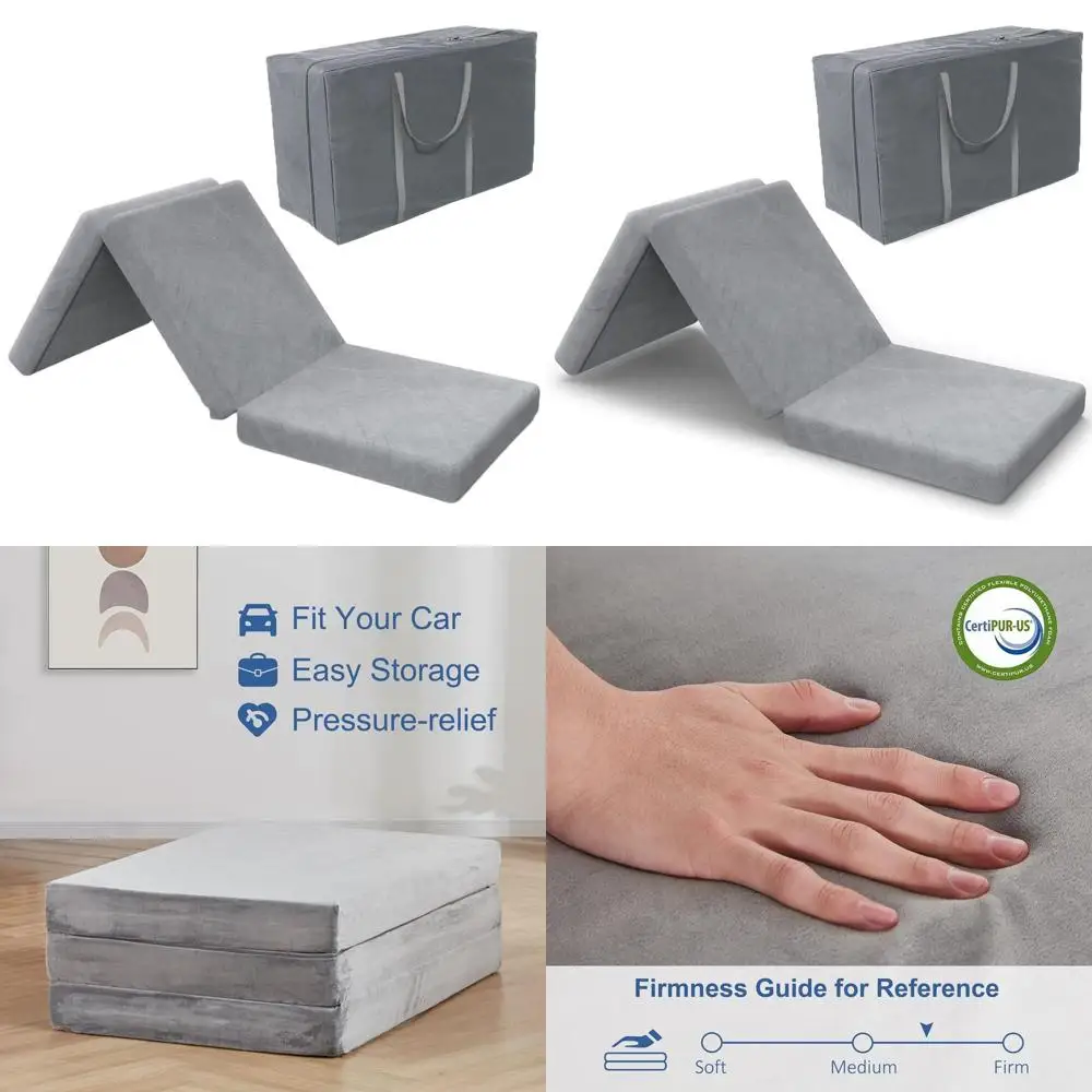 4 Thick Foldable Foam Mattress Topper, 25x75, Machine Washable Cover, CertiPUR-US Certified Guest Bed
4 Thick Foldable Foam Mattress Topper, 25x75, Machine Washable Cover, CertiPUR-US Certified Guest Bed