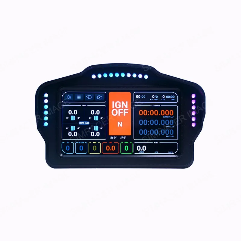 Simracing Game 7inch Screen Multi-function Dashboard SIMHUB Custom Configuration Speed Display for MOZA Simagic FANATEC Logitech