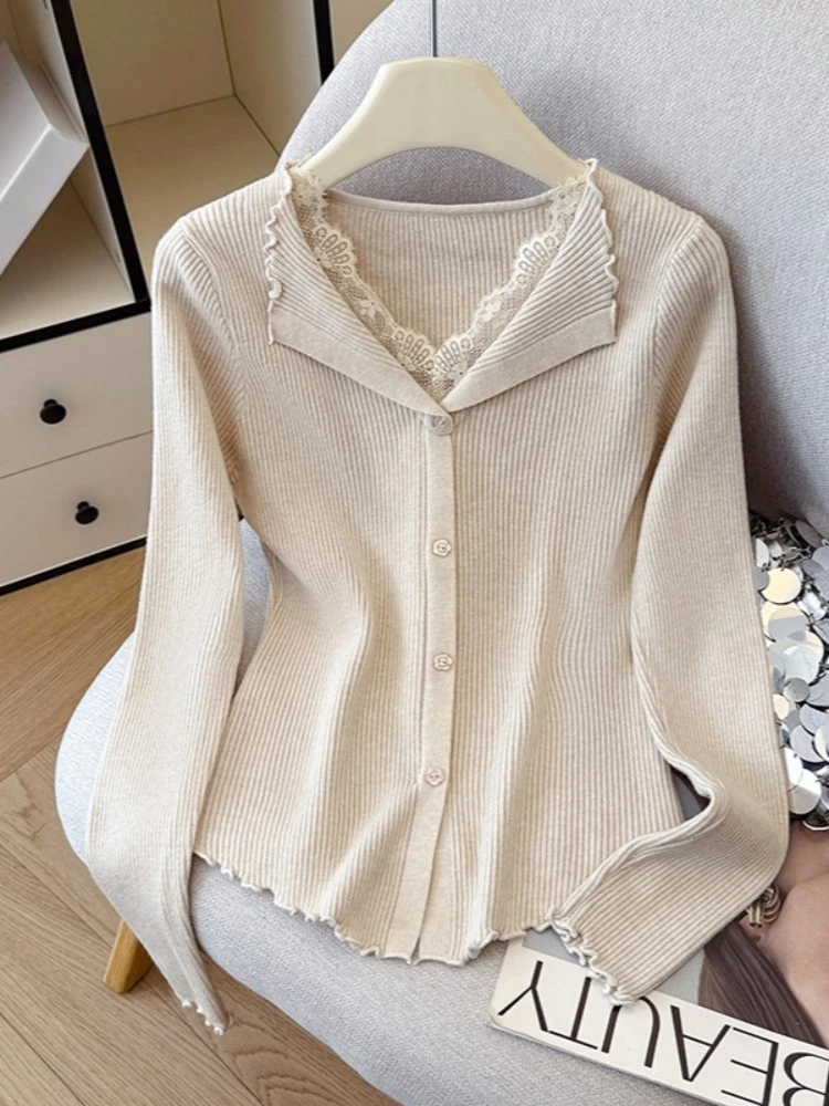 REALEFT осень-зима элегантные вязаные кружевные лоскутные женские кардиганы с длинными рукавами однобортные однотонные свитера с v-образным вырезом женские
REALEFT осень-зима элегантные вязаные кружевные лоскутные женские кардиганы с длинными рукавами однобортные однотонные свитера с v-образным вырезом женские