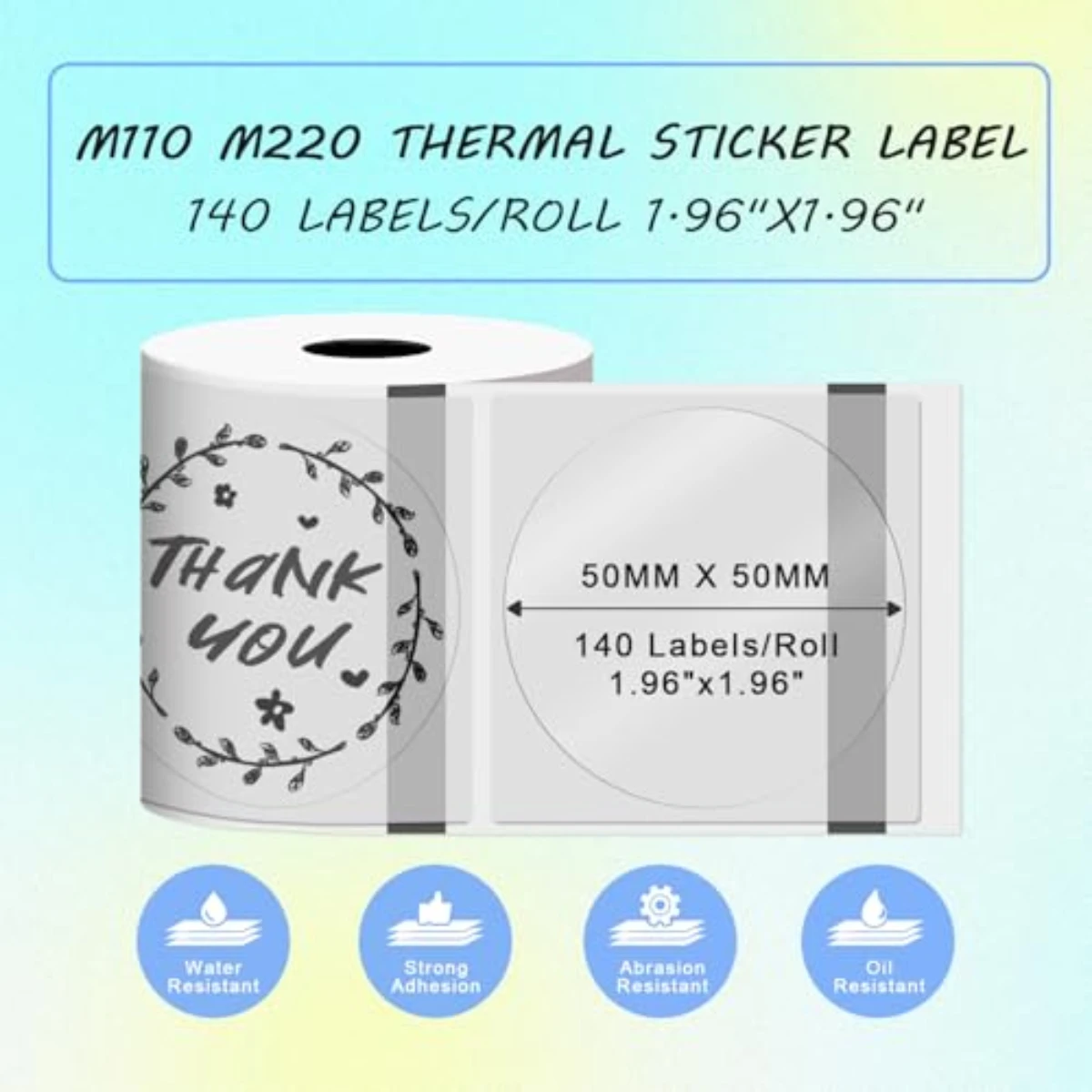Термоэтикетка с круглым кругом, совместимая с принтером этикеток M100/M110/M150/M221/M220/M120/M200/M250, 1,96 x 1,96 дюйма, 50x50 мм
Термоэтикетка с круглым кругом, совместимая с принтером этикеток M100/M110/M150/M221/M220/M120/M200/M250, 1,96 x 1,96 дюйма, 50x50 мм
