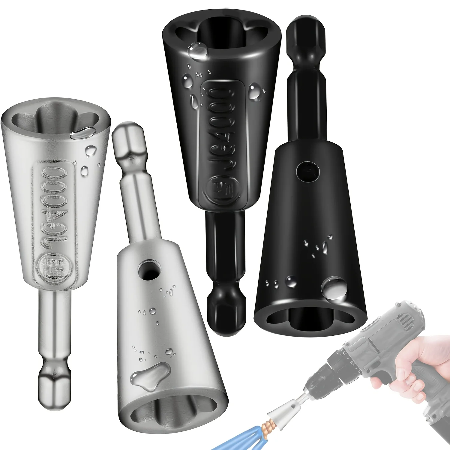 4pcs Wire Twister Tool for Drill, Upgrades 1/4 inch Hex Shank Drill Wire Twister, Wire Nut Twister for Twister Connector
4pcs Wire Twister Tool for Drill, Upgrades 1/4 inch Hex Shank Drill Wire Twister, Wire Nut Twister for Twister Connector