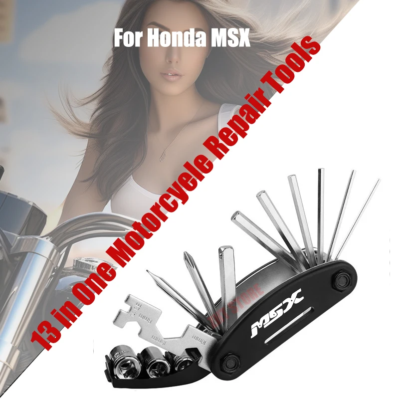 For Honda MSX 13 in 1 Bike Bicycle Multi Repair Tool Set Kit Hex Spoke Cycle Screwdriver Tool Wrench Mountain Cycle Tool Sets Bl
For Honda MSX 13 in 1 Bike Bicycle Multi Repair Tool Set Kit Hex Spoke Cycle Screwdriver Tool Wrench Mountain Cycle Tool Sets Bl