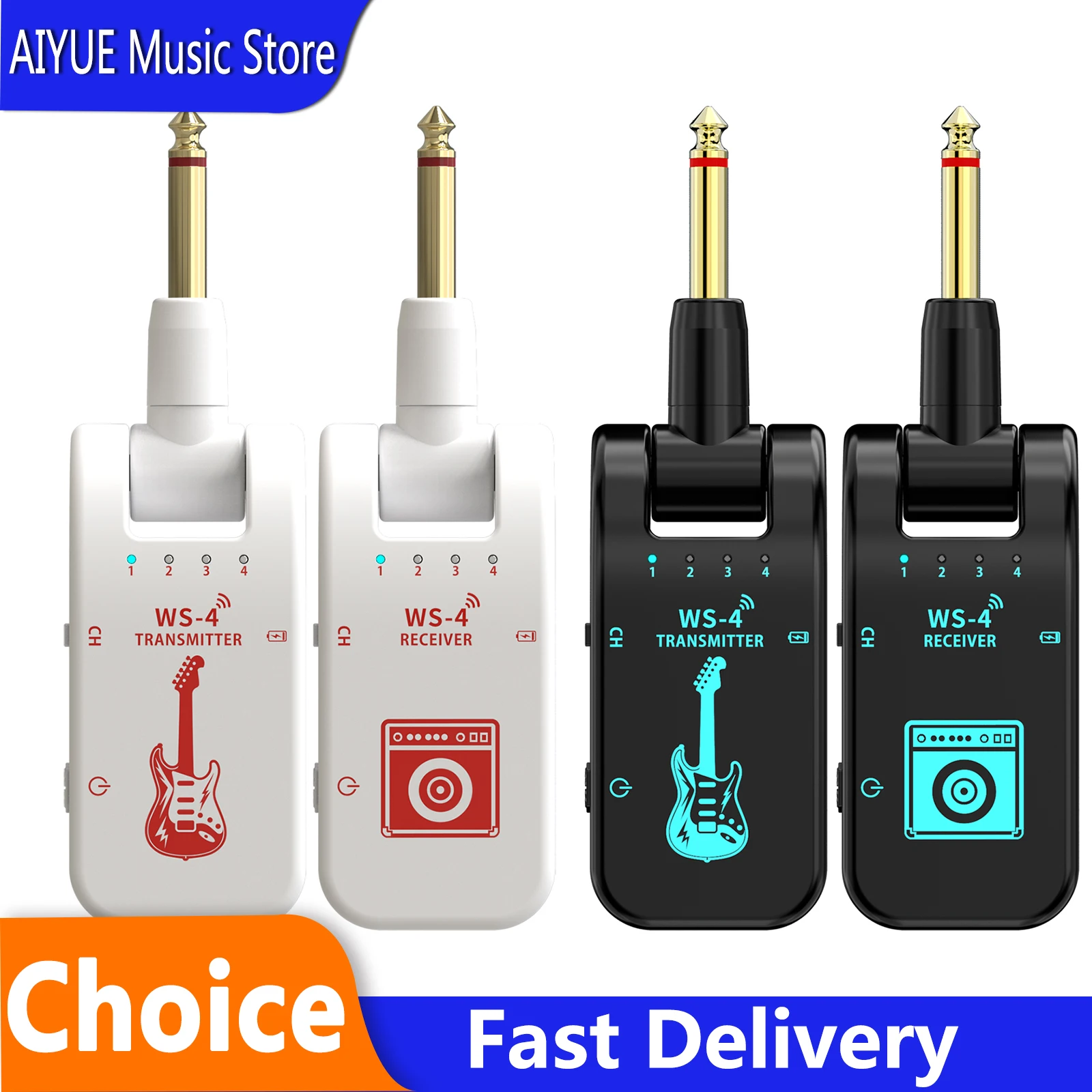 2.4G Wireless Guitar System WS-4 Guitar Transmitter Receiver 2 in 1 Plug 8 Channel Switching Guitar 12ms Delay Guitar Accessorie
2.4G Wireless Guitar System WS-4 Guitar Transmitter Receiver 2 in 1 Plug 8 Channel Switching Guitar 12ms Delay Guitar Accessorie