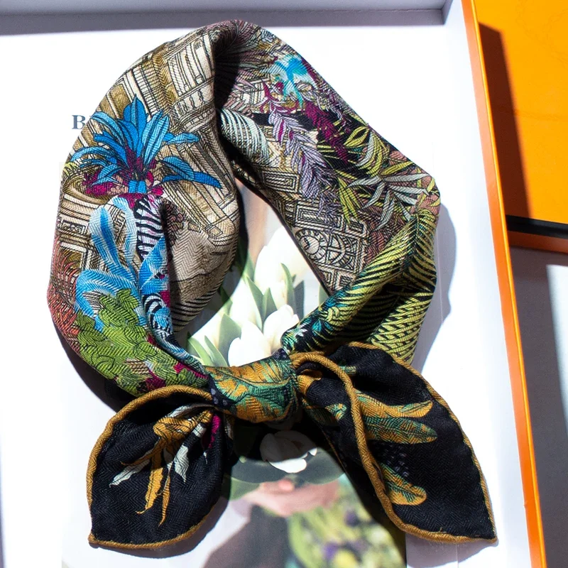 30% Silk 70% Wool Scarf Women Tropical Jungle Building Print 65cm Square Soft Warm Luxury Fashion Scarf
30% Silk 70% Wool Scarf Women Tropical Jungle Building Print 65cm Square Soft Warm Luxury Fashion Scarf