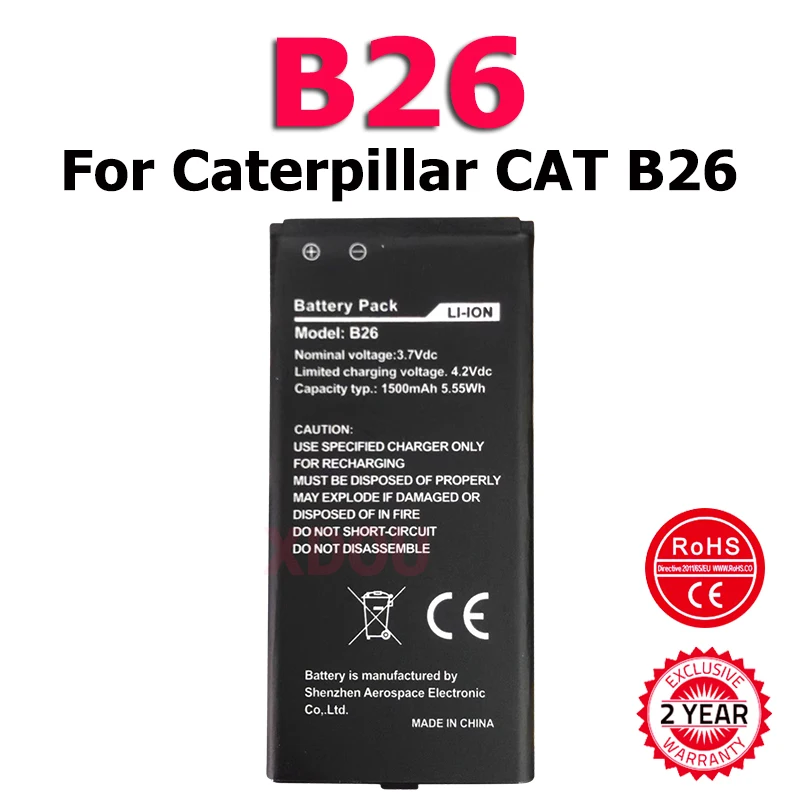 XDOU High Quality B26 1500mAh Replace Battery For Caterpillar CAT B26 Mobile Phone Batteries
XDOU High Quality B26 1500mAh Replace Battery For Caterpillar CAT B26 Mobile Phone Batteries