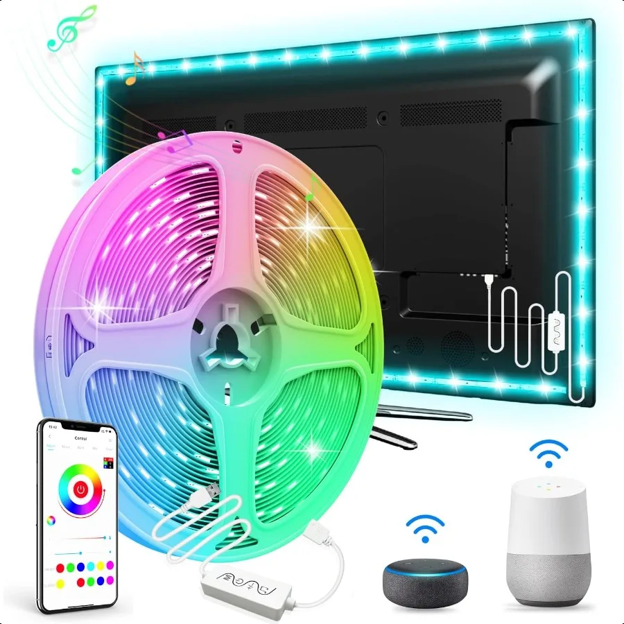 Умные светодиодные ленты длиной 16,4 фута. Светодиодные ленты с Wi-Fi. Работает с Alexa и Google Assistant RGB 16 миллионов цветов с управлением через приложение.
Умные светодиодные ленты длиной 16,4 фута. Светодиодные ленты с Wi-Fi. Работает с Alexa и Google Assistant RGB 16 миллионов цветов с управлением через приложение.