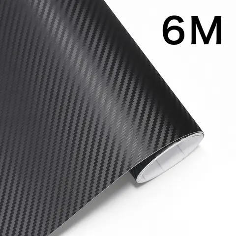 1-6m Carbon Fiber Car Body Vinyl Wrap Matte Accessories Glossy Black Sticker 3D 4D 5D 6D Auto Foil Cover Decoration Film