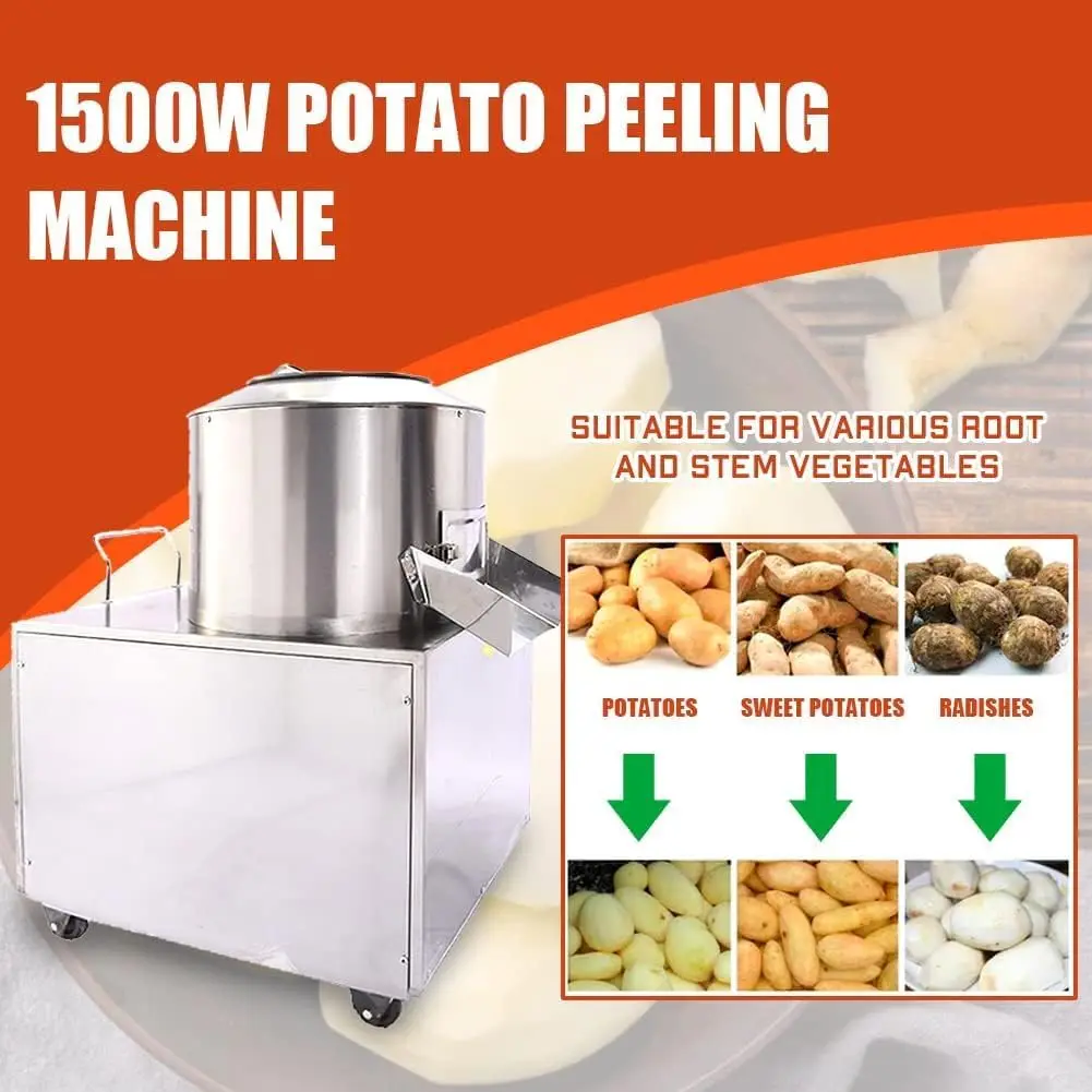 Electric Commercial Potato Washing and Peeling Machine 1500W High Capacity 150-220KG/H with Caster Wheels
Electric Commercial Potato Washing and Peeling Machine 1500W High Capacity 150-220KG/H with Caster Wheels