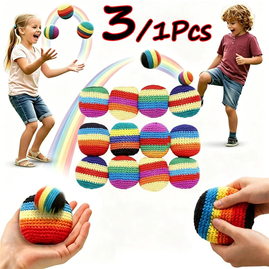 3/1Pcs Upgraded Footbags Hand-Made Knitted, Assorted Colors Woven Kickball Soft Knitted Kick Balls for Children and Beginners
3/1Pcs Upgraded Footbags Hand-Made Knitted, Assorted Colors Woven Kickball Soft Knitted Kick Balls for Children and Beginners