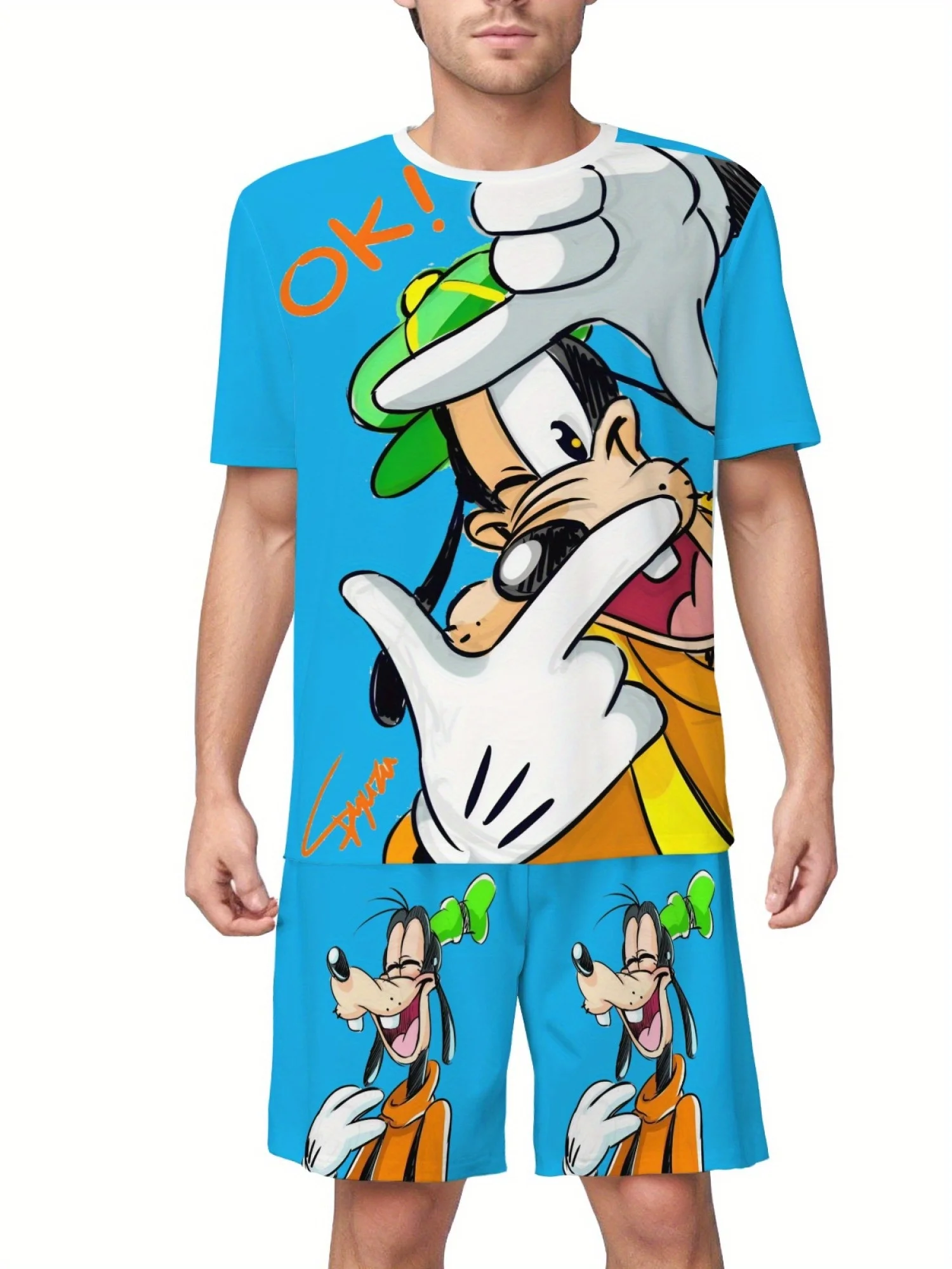 Disney Goofy Funny Cartoon Printed Men's Short sleeved T-shirt and Shorts Summer Casual Set Unisex Couple Outfits Sports Suit
Disney Goofy Funny Cartoon Printed Men's Short sleeved T-shirt and Shorts Summer Casual Set Unisex Couple Outfits Sports Suit