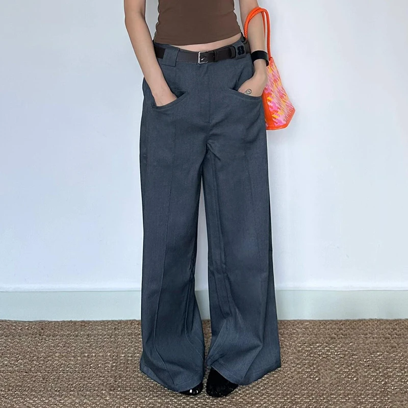 PBAP винтажные женские классические брюки Cleanfit с однотонными карманами и высокой талией, свободные прямые широкие брюки, офисная официальная одежда
PBAP винтажные женские классические брюки Cleanfit с однотонными карманами и высокой талией, свободные прямые широкие брюки, офисная официальная одежда