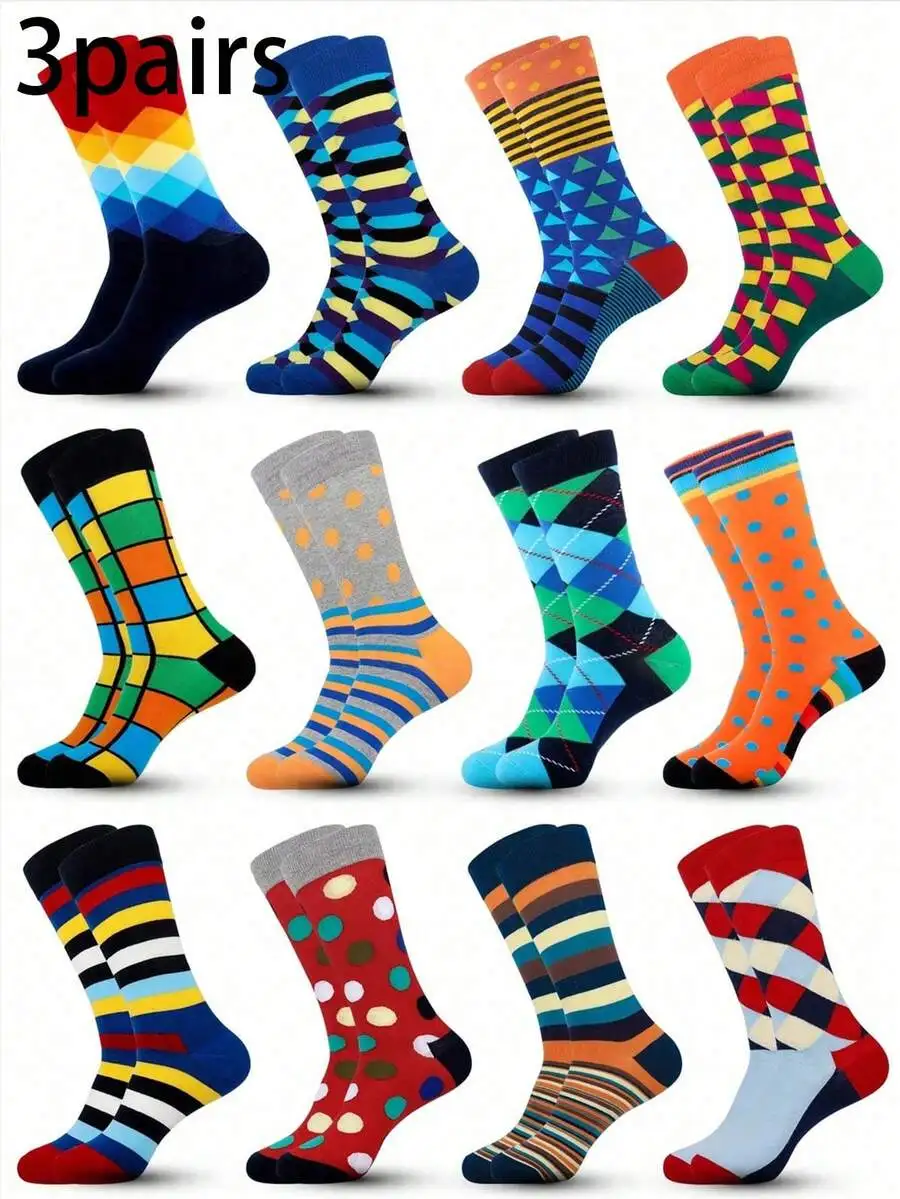 3 Pairs Mens Multicolored Mid-Calf Socks Casual Fun Novelty Daily Wear Gift
3 Pairs Mens Multicolored Mid-Calf Socks Casual Fun Novelty Daily Wear Gift