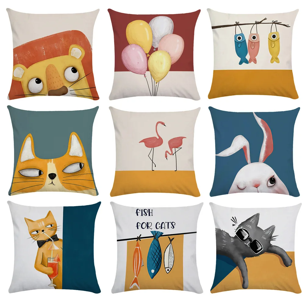Cute Animal Pillowcase Lion Cat Pillow Case Child Girl Boy Room Aesthetics Sofa Bed Decor Home Kids Gift 45x45 Cm Pillow Cover
Cute Animal Pillowcase Lion Cat Pillow Case Child Girl Boy Room Aesthetics Sofa Bed Decor Home Kids Gift 45x45 Cm Pillow Cover