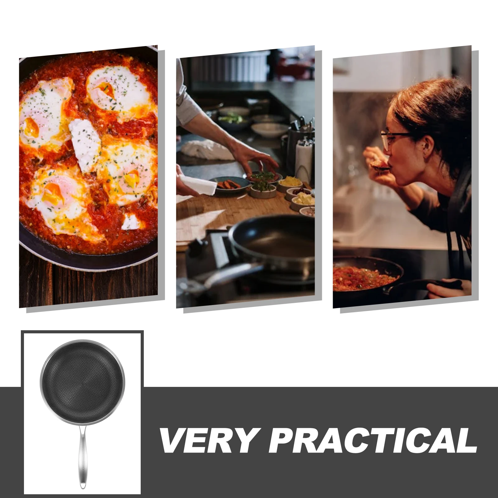 Stainless Steel Honeycomb Frying Pan Non Stick Kitchen Cookware Gas Kitchen Supply Stove Easy Clean Cooking Pot
Stainless Steel Honeycomb Frying Pan Non Stick Kitchen Cookware Gas Kitchen Supply Stove Easy Clean Cooking Pot