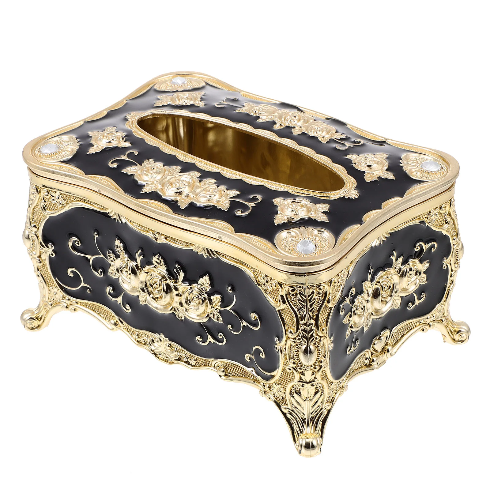 Gold Edge Tissue Box Home Storage European Style Case Rose Pattern Holder Abs Plastic Kitchen ganization Boxes
Gold Edge Tissue Box Home Storage European Style Case Rose Pattern Holder Abs Plastic Kitchen ganization Boxes