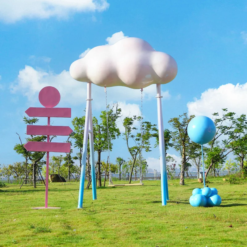 Outdoor fiberglass cloud swing ladder photo frame camera in the scenic park square
Outdoor fiberglass cloud swing ladder photo frame camera in the scenic park square